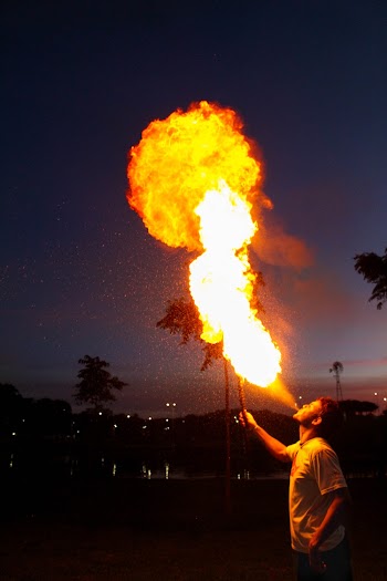 Man Blowing Fire