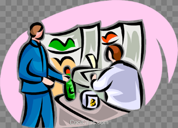 man buying food items with cashier Royalty Free Vector Clip Art ...