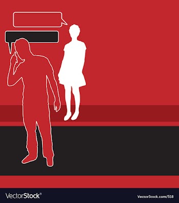 Man calling woman vector image