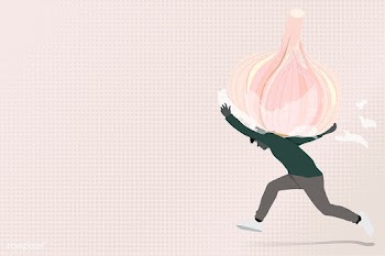 Man carrying a garlic on his back background vector | Free  vector - 2316248