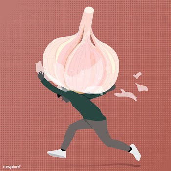 Man carrying a garlic on his back character element | Free  illustration - 2316251
