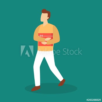Man carrying big gift box