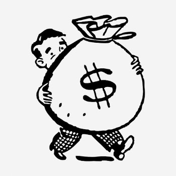 Man carrying money bag drawing, | Free Photo - rawpixel