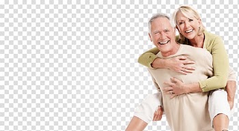 Man carrying woman on his back, Health insurance Therapy Ageing Health, Fitness and Wellness, old people transparent background PNG clipart