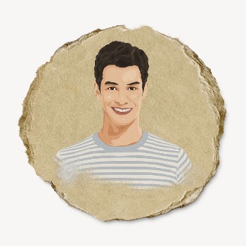 Man character, ripped paper sticker | Free PSD - rawpixel