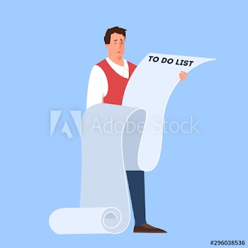 Man check a long to do list
