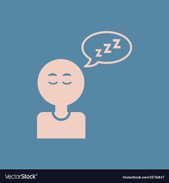 Man closing eyes and sleep various symptoms of vector image