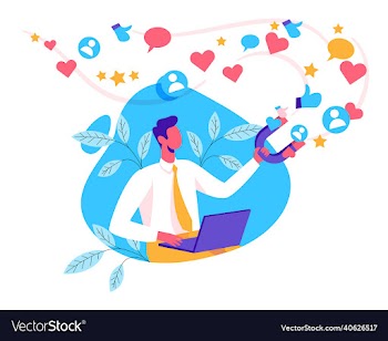 man collecting likes with magnet