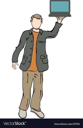Man computer vector image