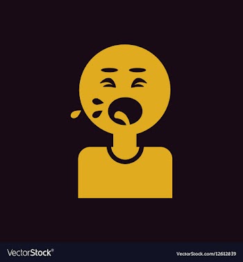 Man coughing and drooling various symptoms of vector image