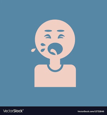 Man coughing and drooling various symptoms of vector image