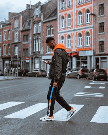 Man Crossing Road