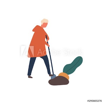 Man digging out big beet flat vector illustration