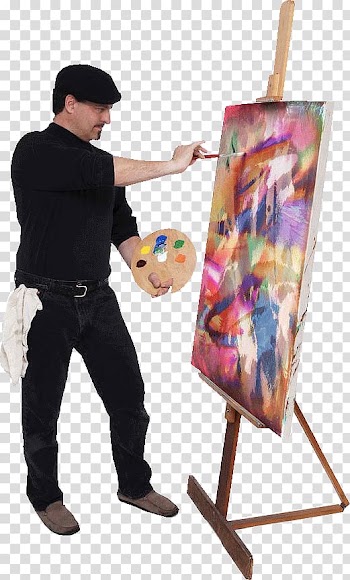 Man doing abstract painting, Oil painting Artist Palette, painter transparent background PNG clipart