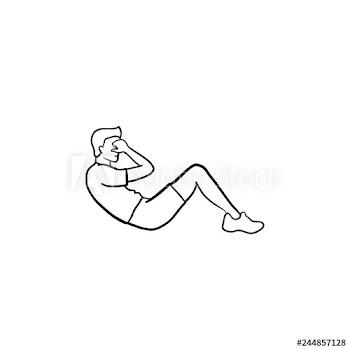 Man doing crunches sport exercises hand drawn outline doodle icon