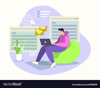 man doing remote job concept