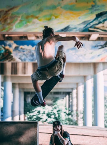 Man Doing Skateboard Trick