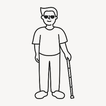 Man doodle clipart, visual impairment | Free Vector Illustration - rawpixel