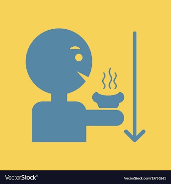 Man drinking hot bring down a fever vector image