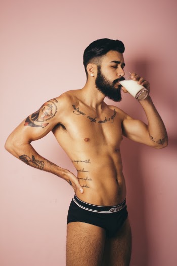 Man Drinking Milk