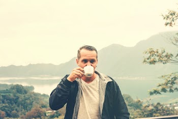 Man Drinking Outdoors