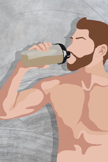 Man drinking protein shake background, | Free Photo Illustration - rawpixel