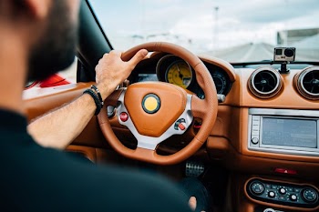 Man Driving In Car Interior