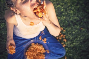 Man Eating Chips Free Photo 