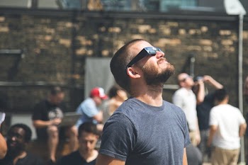 Man Eclipse Viewing