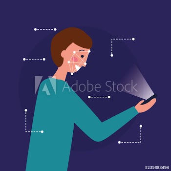 man face scan biometric digital technology