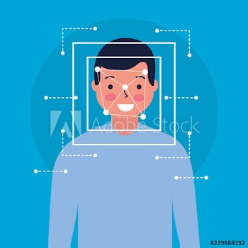 man face scan biometric digital technology