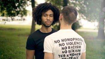 Man Facing Man With Black Shirt