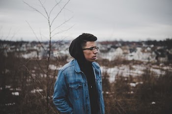 man facing sideways