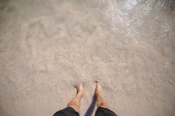 Man Feet In Beach Water