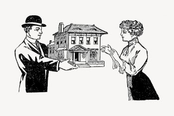 Man gifting house drawing, vintage | Free Vector - rawpixel