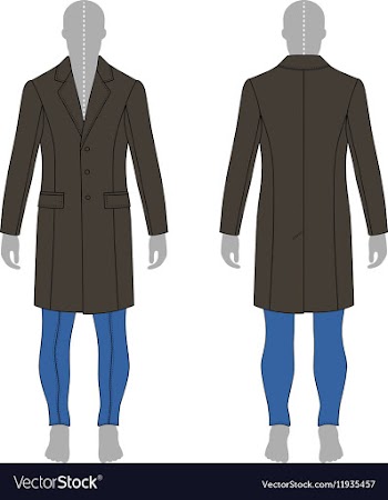 Man gray silhouette figure in a coat vector image