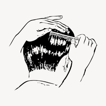 Man hand drawn clipart, combing | Free Vector - rawpixel