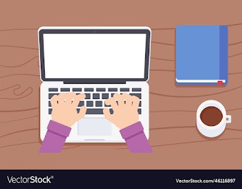 man hands working on laptop