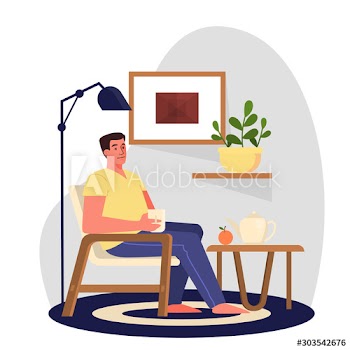 Man having a breakfast in the morning