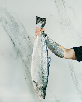Man Holding A Gray Fish
