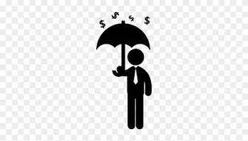 Man Holding An Umbrella Under Dollars Money Rain Vector - Business Man Stick Man