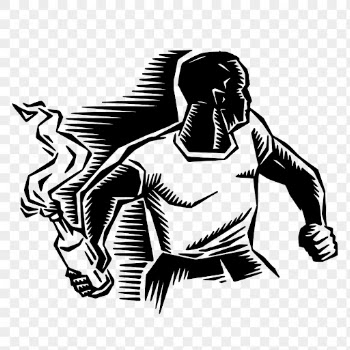 Man holding molotov cocktail drawing, | Free PNG - rawpixel