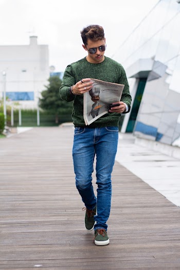 Man Holding Newspaper 