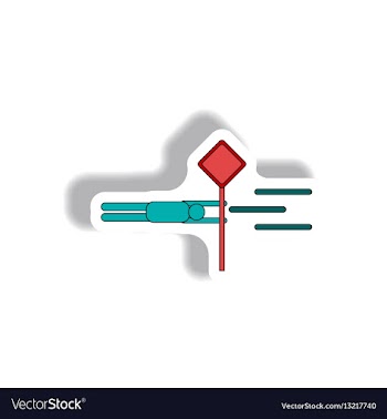 Man holding road sign in storm hurracian disaster vector image