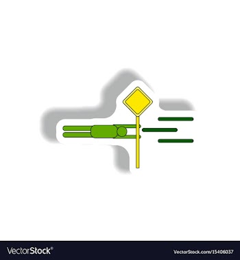 Man holding road sign in storm hurracian disaster vector image