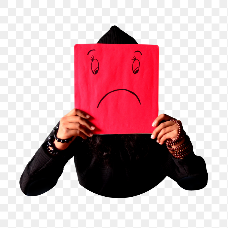 Man holding sad face sign | Free PNG - rawpixel