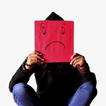 Man holding sad face sign | Free PSD - rawpixel