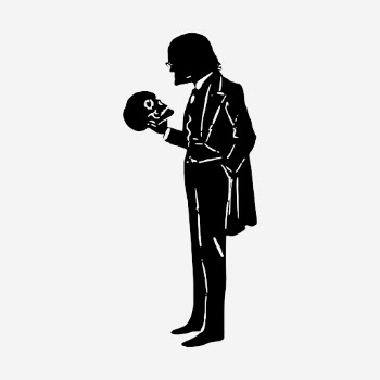 Man holding skull silhouette clipart. | Free Photo - rawpixel