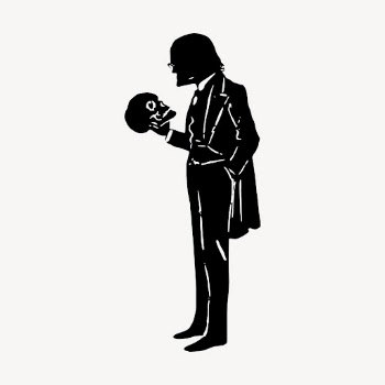 Man holding skull silhouette clipart | Free Vector - rawpixel