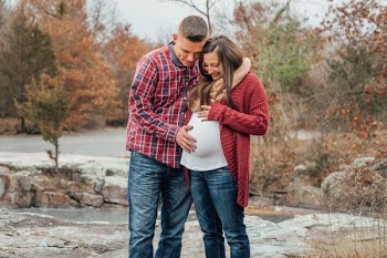 man holding woman